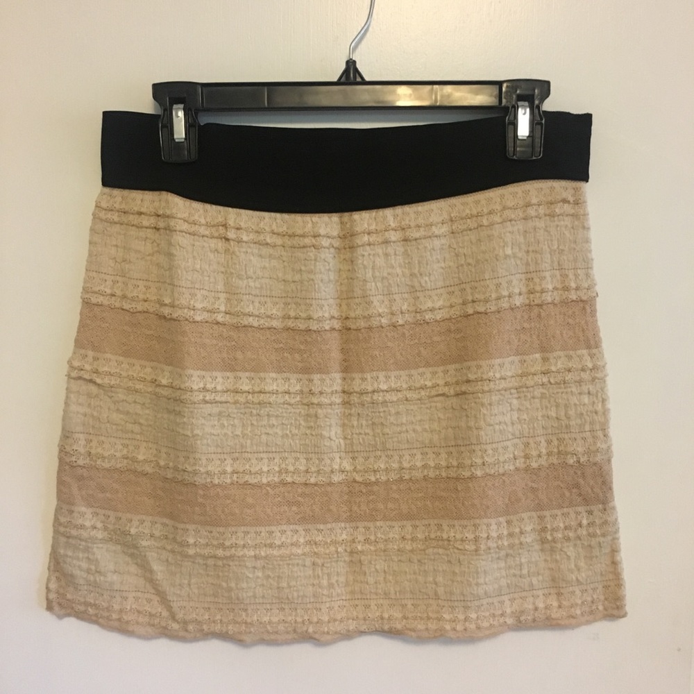 Free People - Blush Lace Body-con Mini Skirt